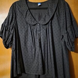 Old Navy Black Textured Blouse